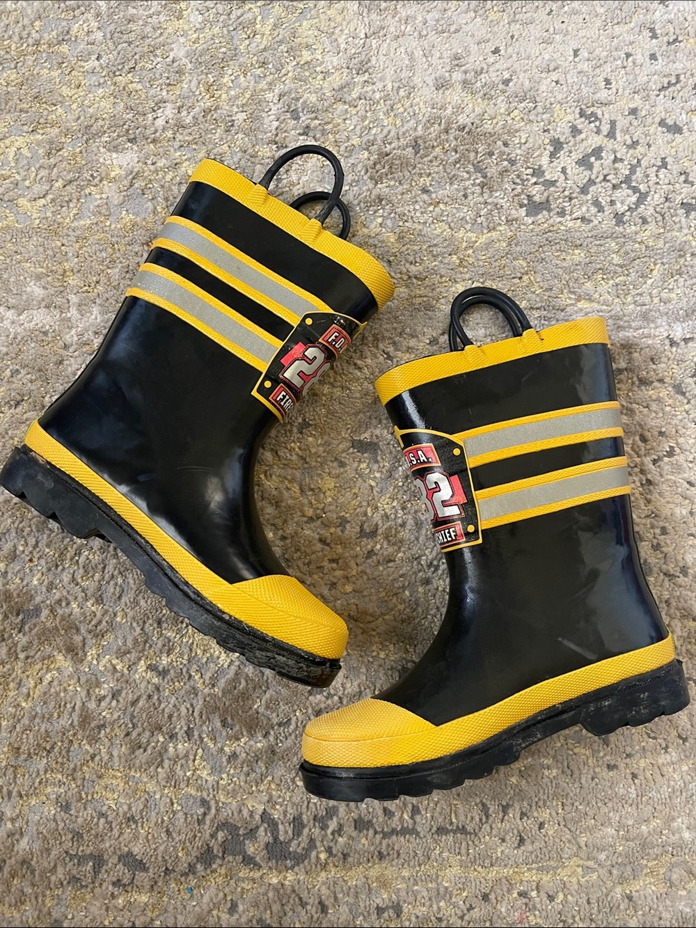 Boys firefighter rain boots